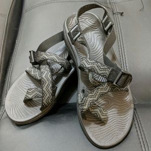 Black and grey Chaco sandal